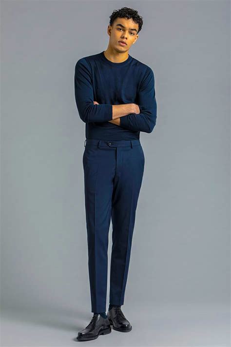 black shoes with navy pants.